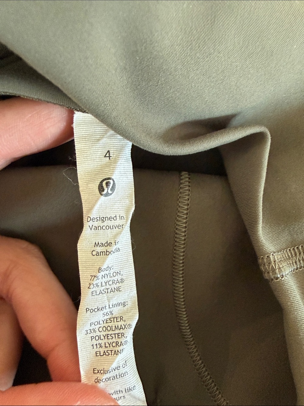 Lululemon Leggings Size 4 Olive Green - Picture 6 of 6